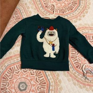 Kids Green Yeti Graphic Sweatshirt